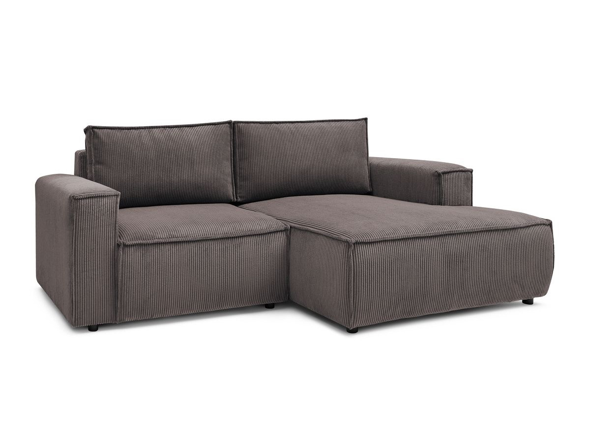 Canapé d'angle fixe compact NIHAD velours côtelé