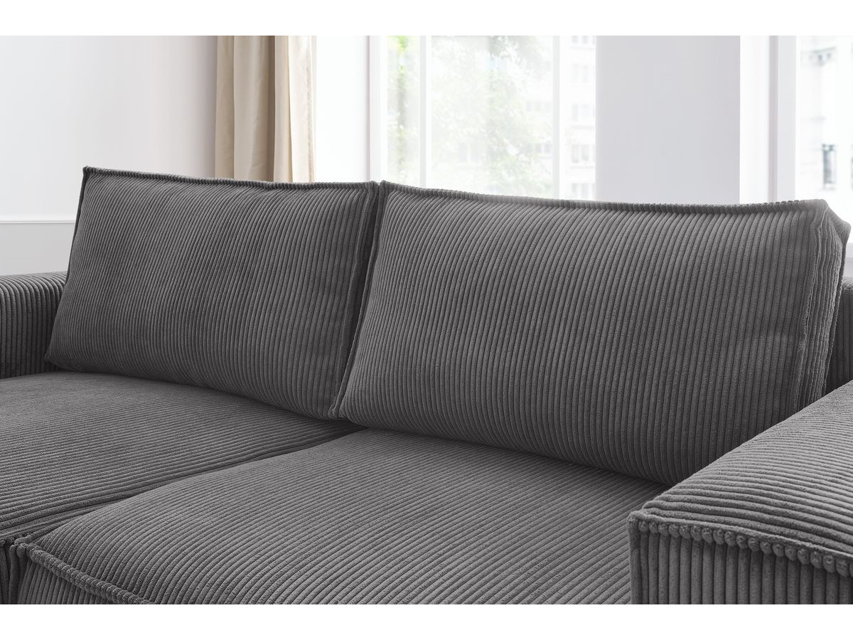 Canapé d'angle fixe compact NIHAD velours côtelé
