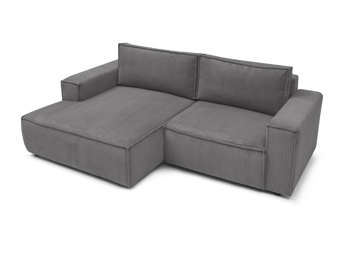 Canapé d'angle fixe compact NIHAD velours côtelé