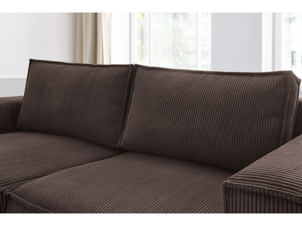 Canapé d'angle fixe compact NIHAD velours côtelé