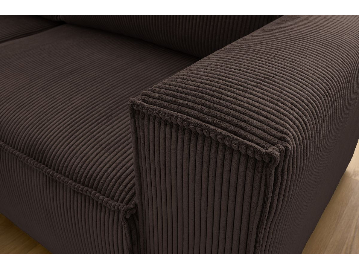 Canapé d'angle fixe compact NIHAD velours côtelé
