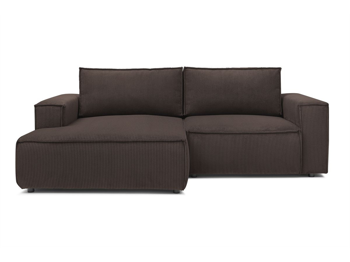 Canapé d'angle fixe compact NIHAD velours côtelé