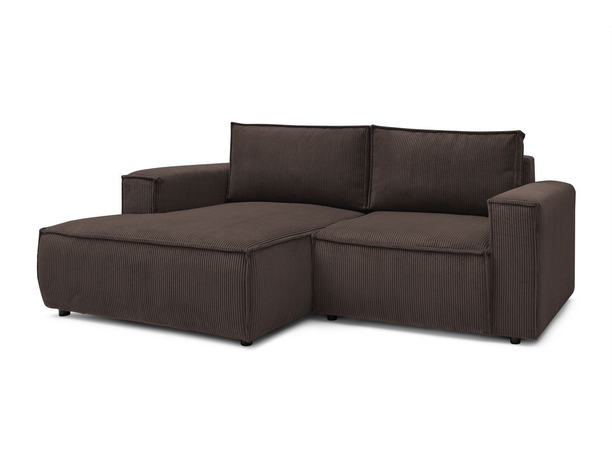 Canapé d'angle fixe compact NIHAD velours côtelé