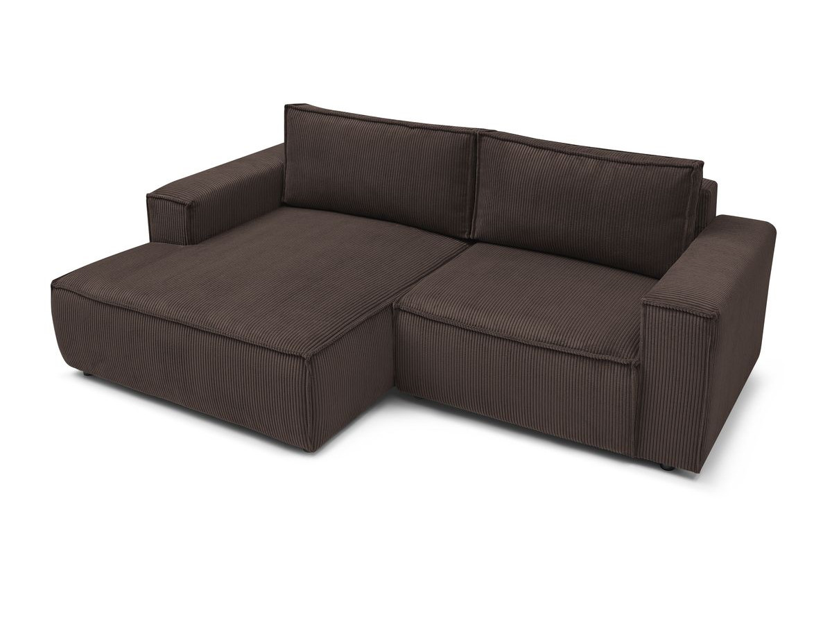 Canapé d'angle fixe compact NIHAD velours côtelé
