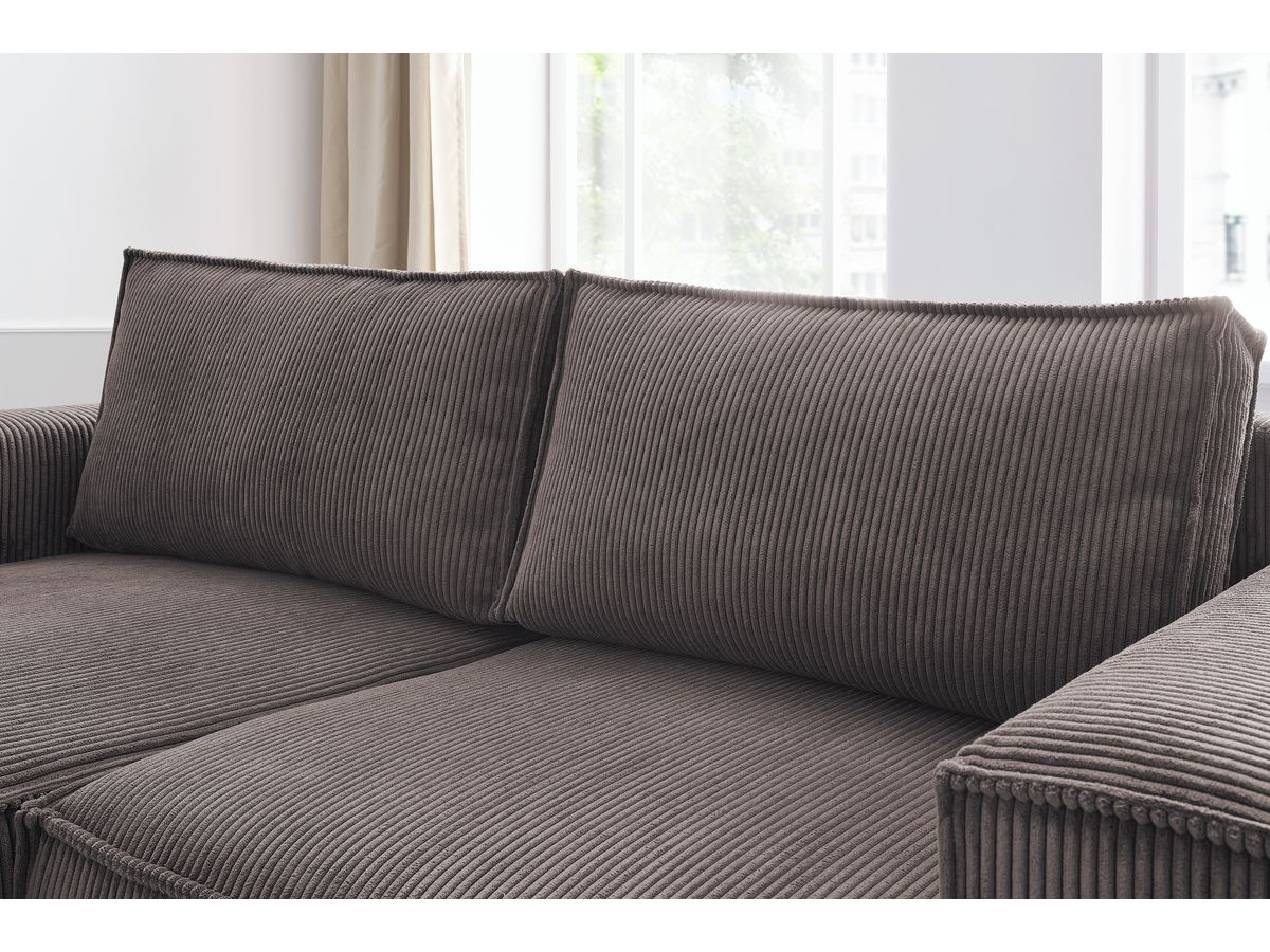 Canapé d'angle fixe compact NIHAD velours côtelé