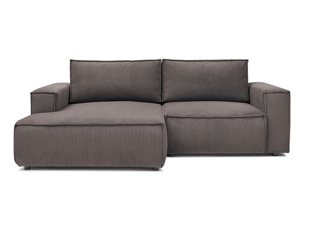 Canapé d'angle fixe compact NIHAD velours côtelé
