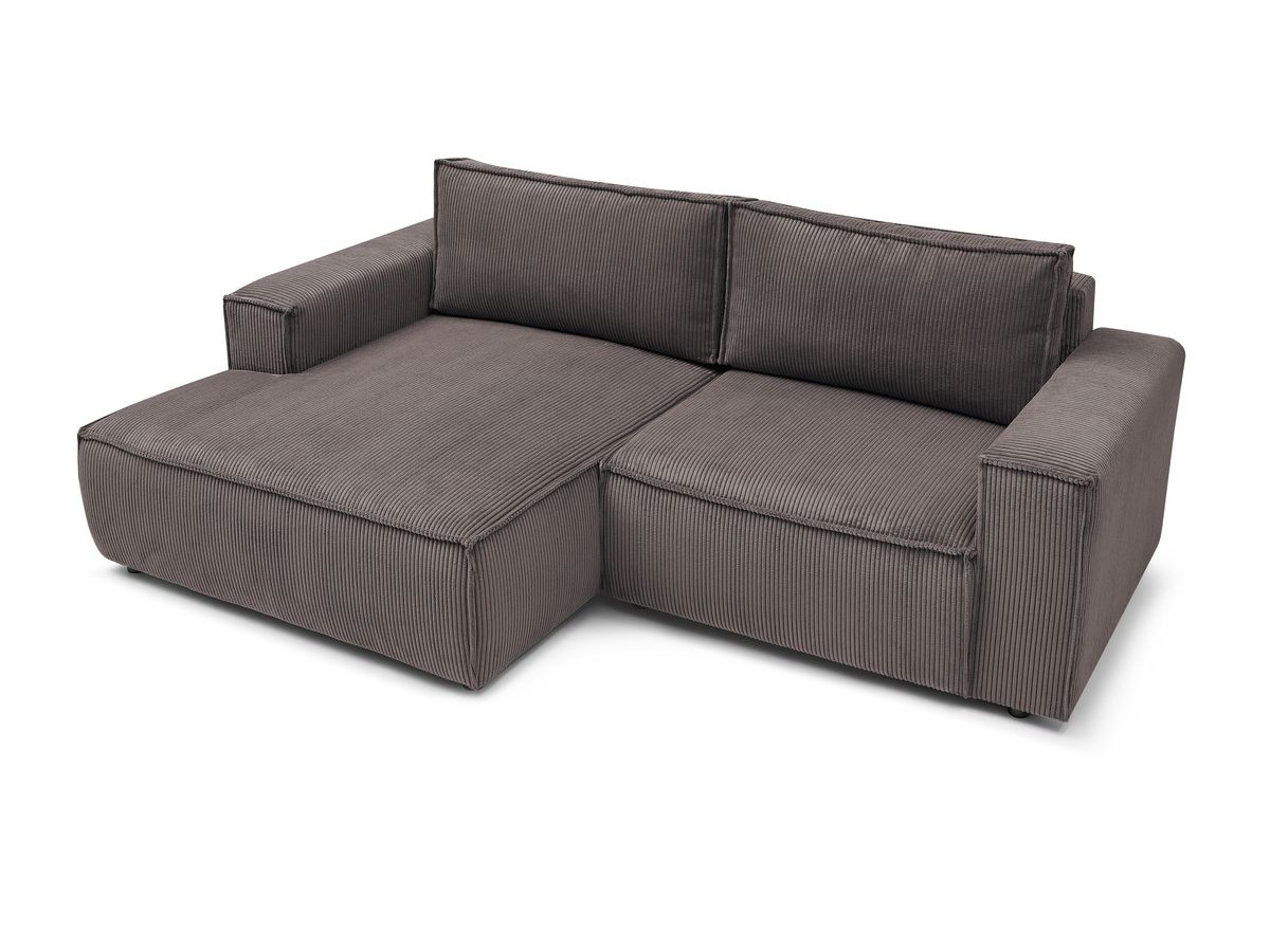 Canapé d'angle fixe compact NIHAD velours côtelé