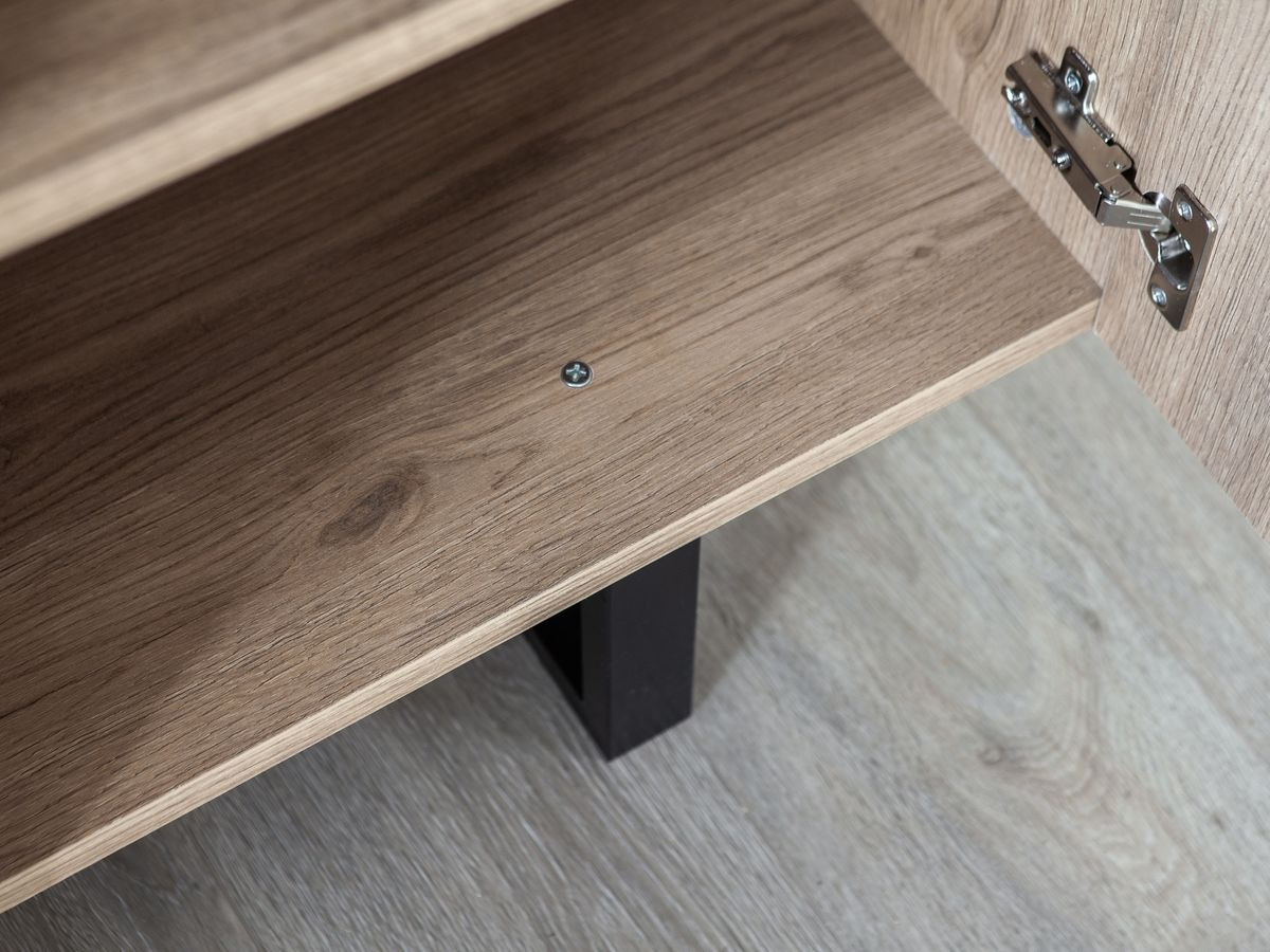 OPERA TV-meubel 180 cm met eikenhouten look en zwart marmerlook