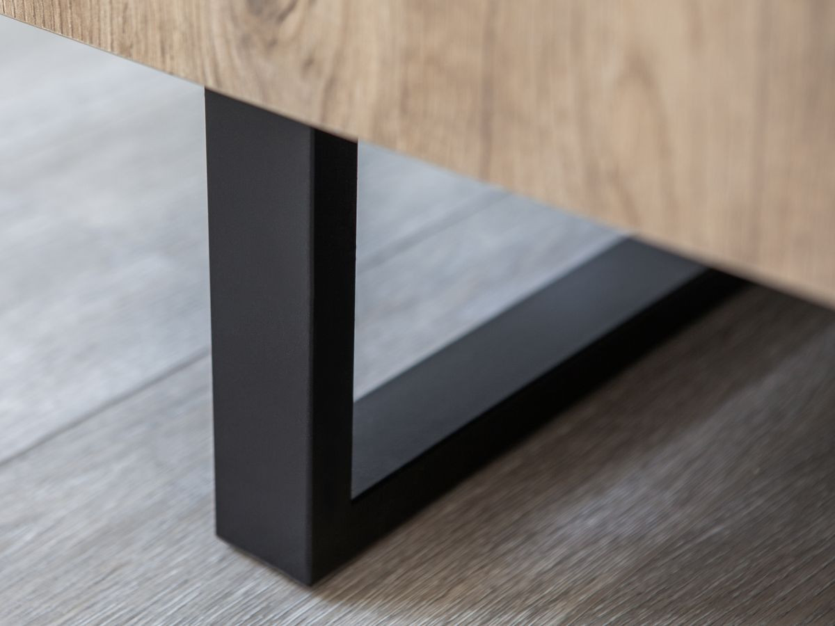 OPERA TV-meubel 180 cm met eikenhouten look en zwart marmerlook