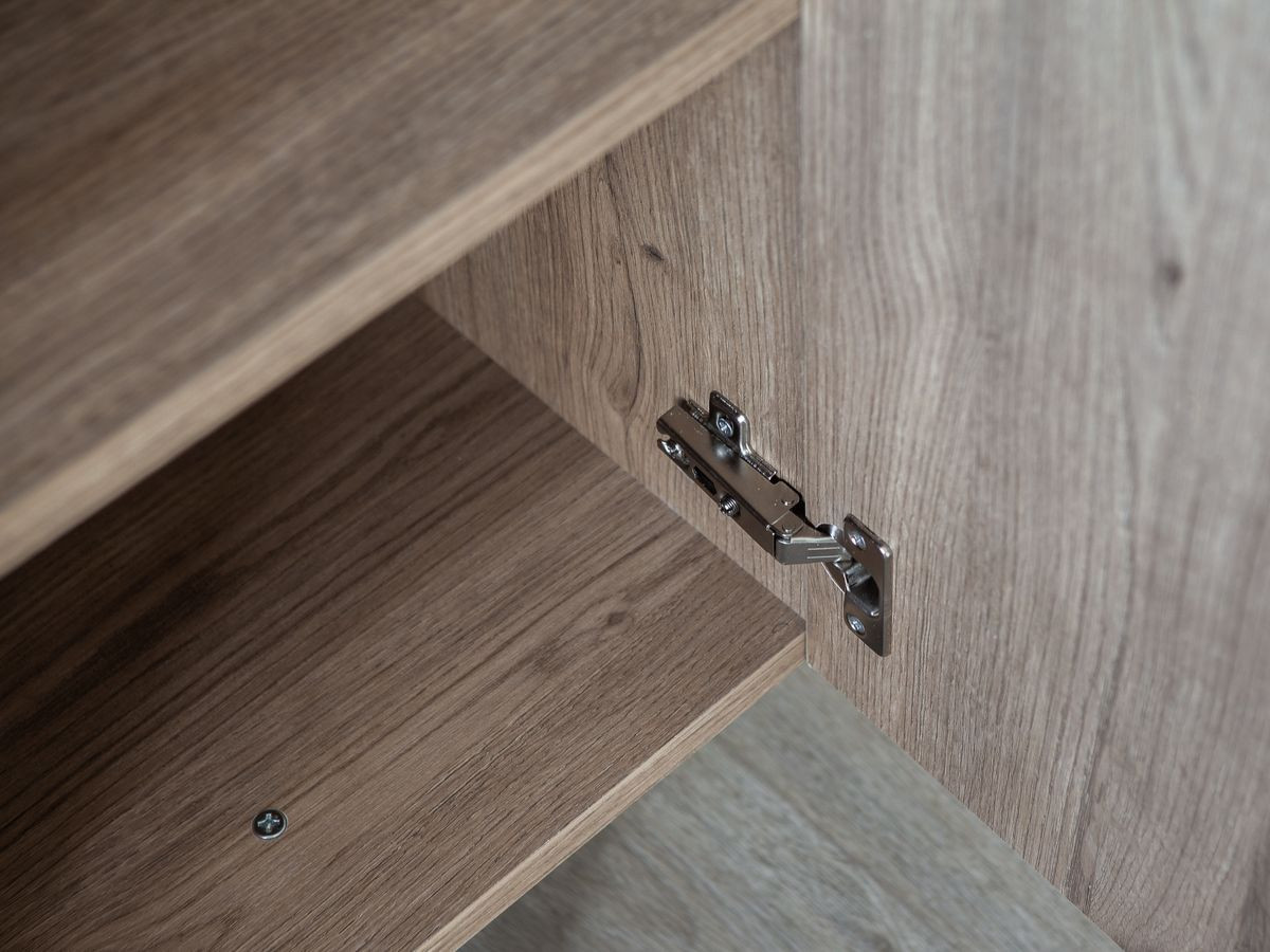 OPERA 4-deurs dressoir 180 cm eikenlook en zwart marmerlook