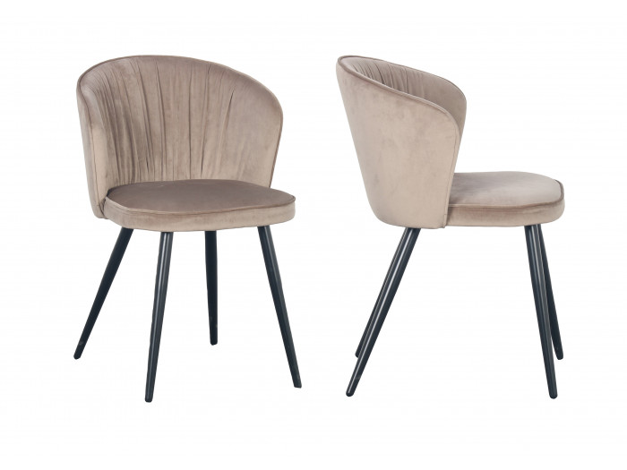 Lot de 2 chaises ALICIA Tissu velours