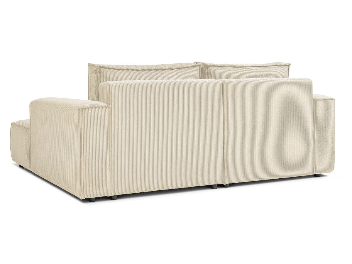 Canapé d'angle fixe EVEREST tissu chiné - Orange - Angle droit - 10 coussins
