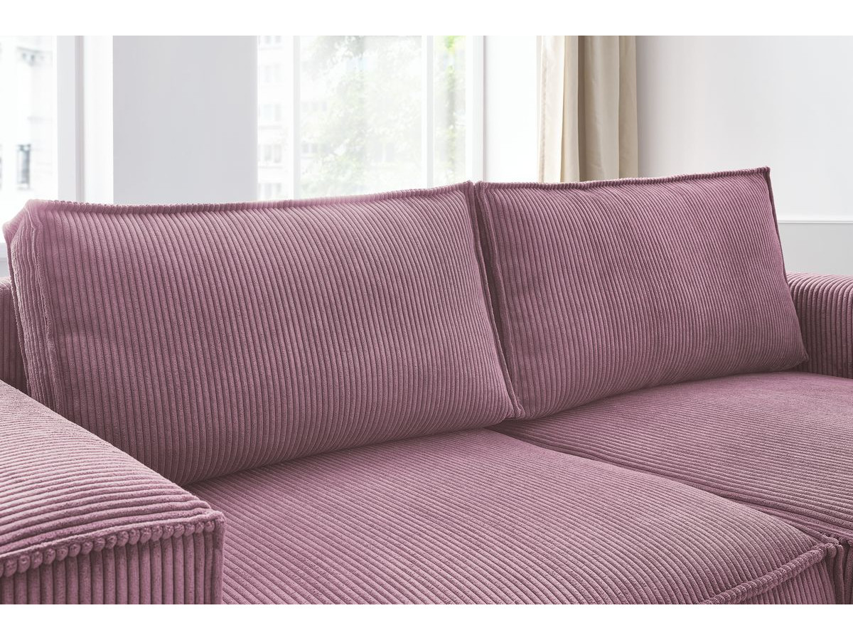 Canapé d'angle fixe compact NIHAD velours côtelé