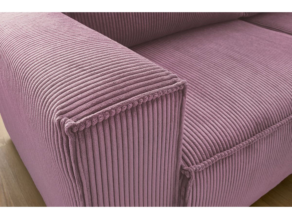 Canapé d'angle fixe compact NIHAD velours côtelé