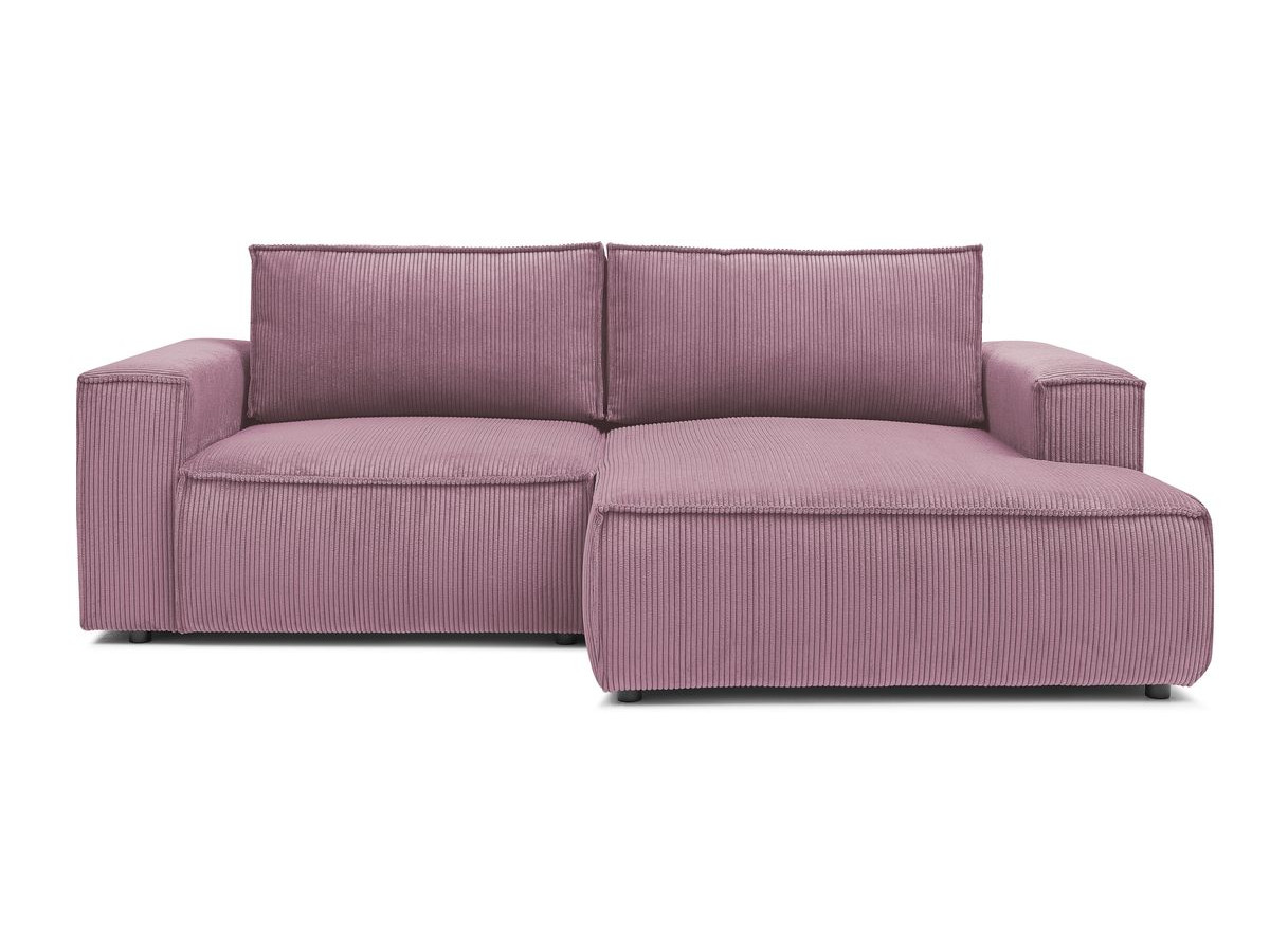 Canapé d'angle fixe compact NIHAD velours côtelé