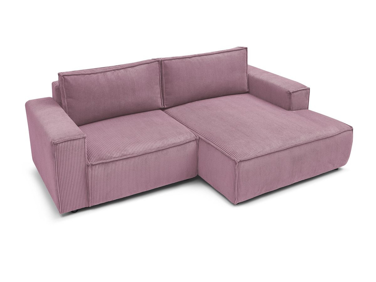 Canapé d'angle fixe compact NIHAD velours côtelé