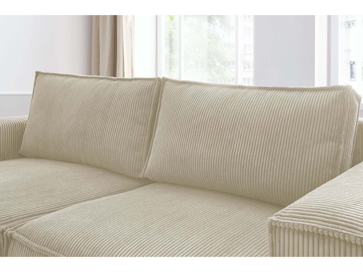Canapé d'angle fixe compact NIHAD velours côtelé