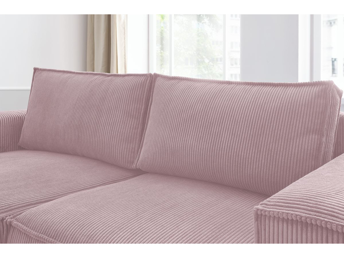 Canapé d'angle fixe compact NIHAD velours côtelé