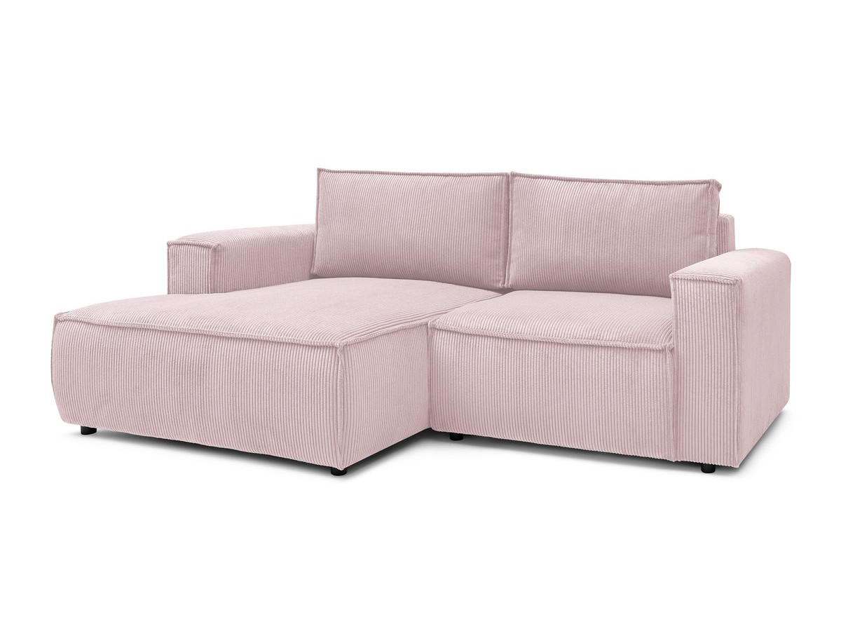 Canapé d'angle fixe compact NIHAD velours côtelé