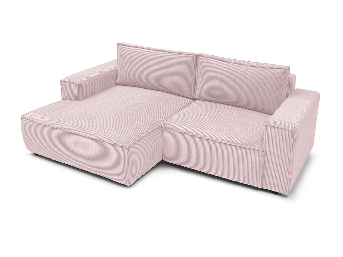 Canapé d'angle fixe compact NIHAD velours côtelé