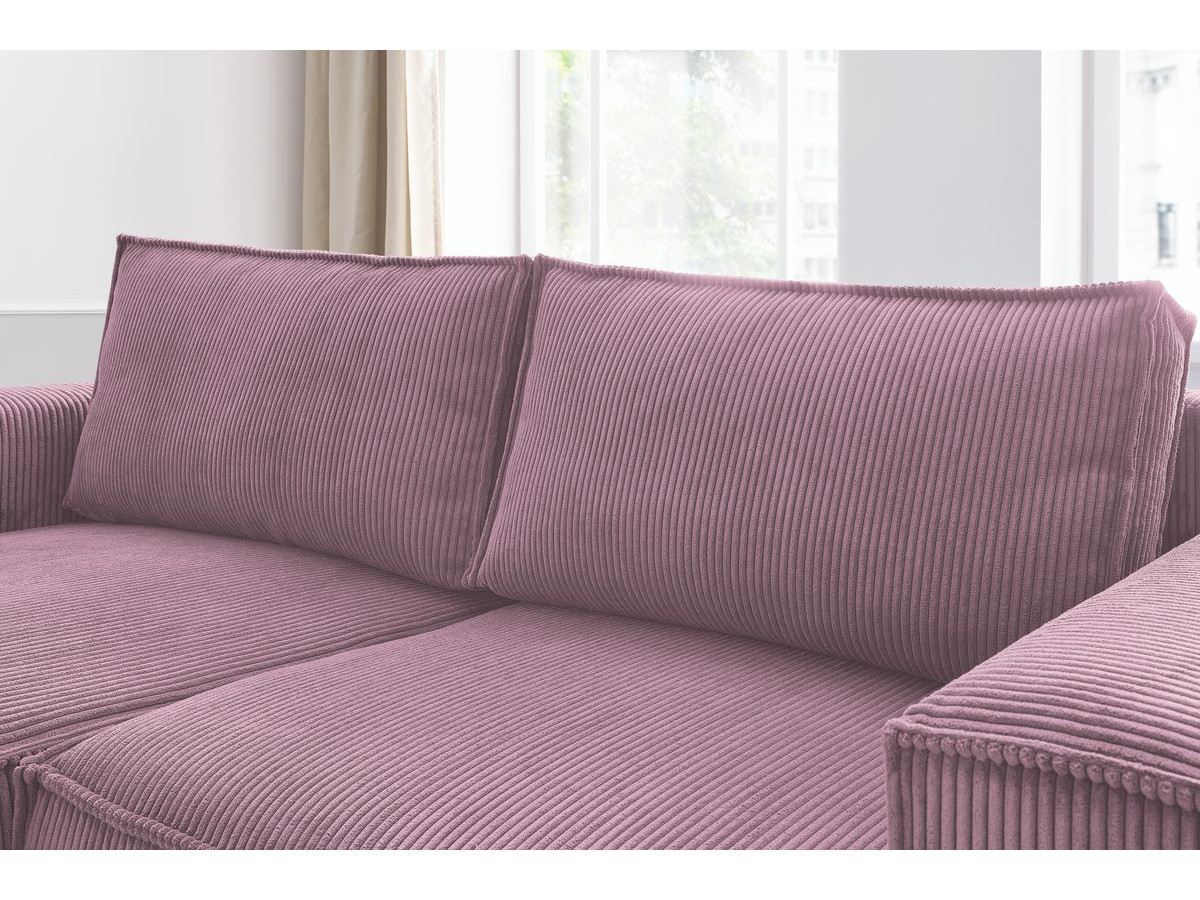 Canapé d'angle fixe compact NIHAD velours côtelé