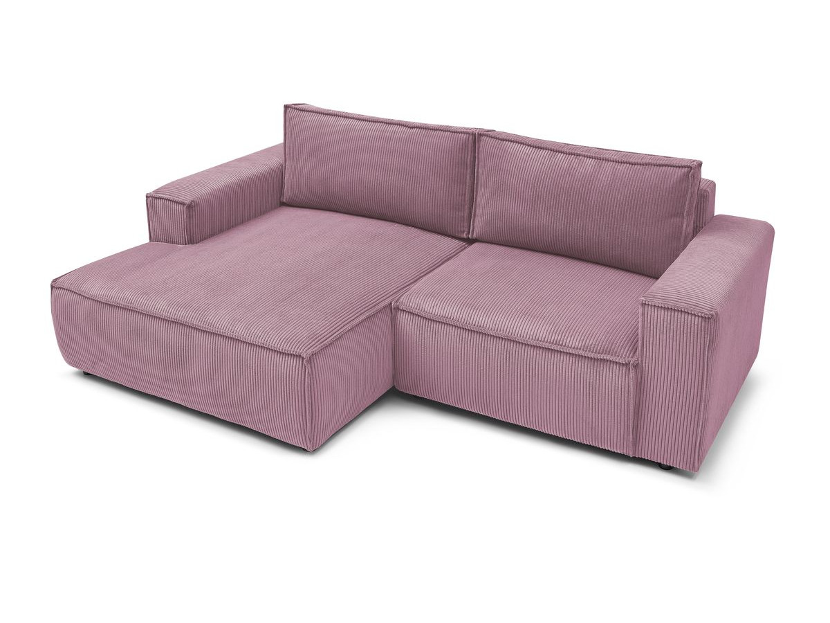 Canapé d'angle fixe compact NIHAD velours côtelé