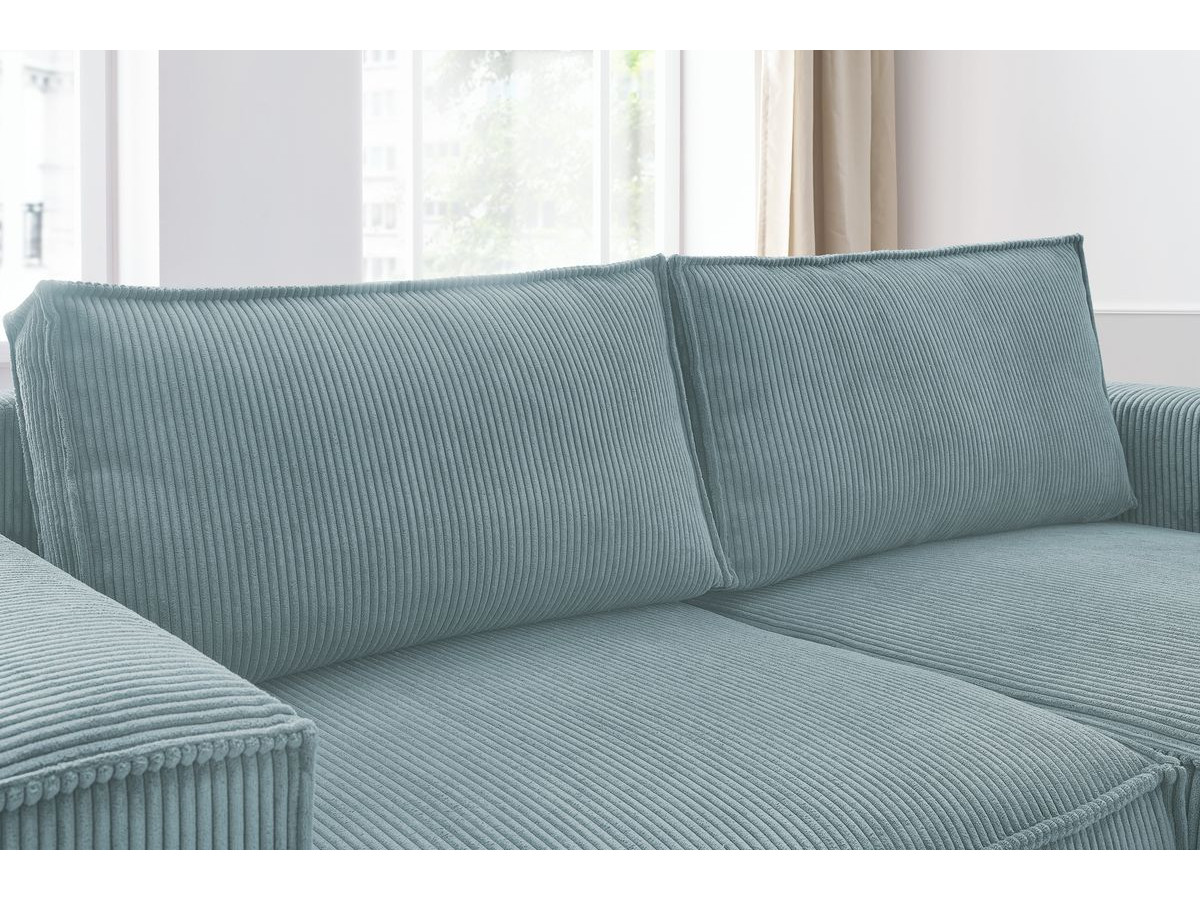 Canapé d'angle fixe compact NIHAD velours côtelé