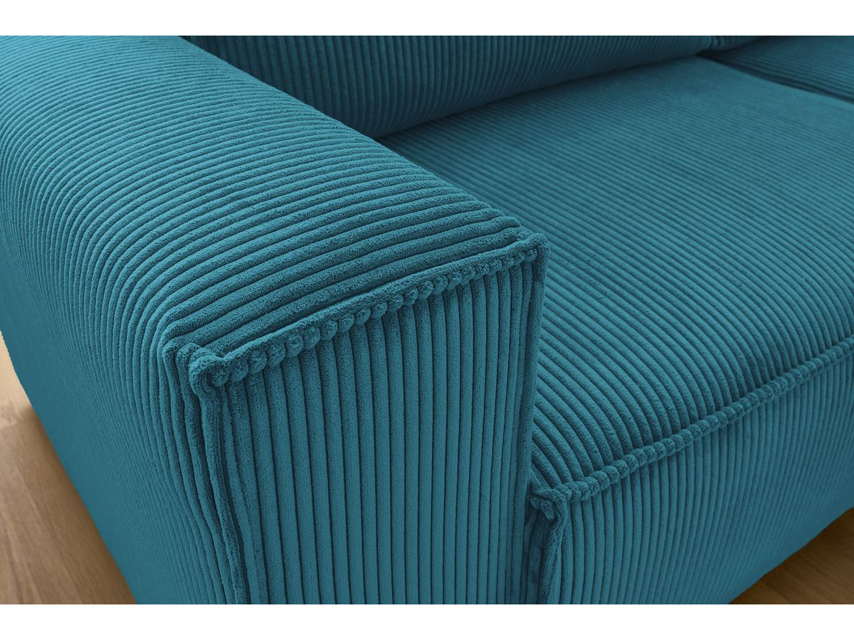 Canapé d'angle fixe compact NIHAD velours côtelé