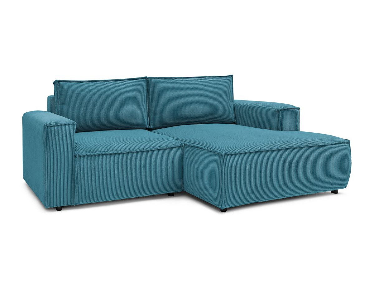 Canapé d'angle fixe compact NIHAD velours côtelé