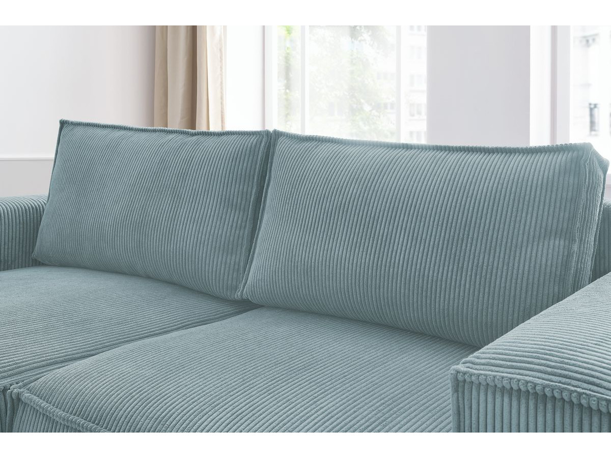 Canapé d'angle fixe compact NIHAD velours côtelé