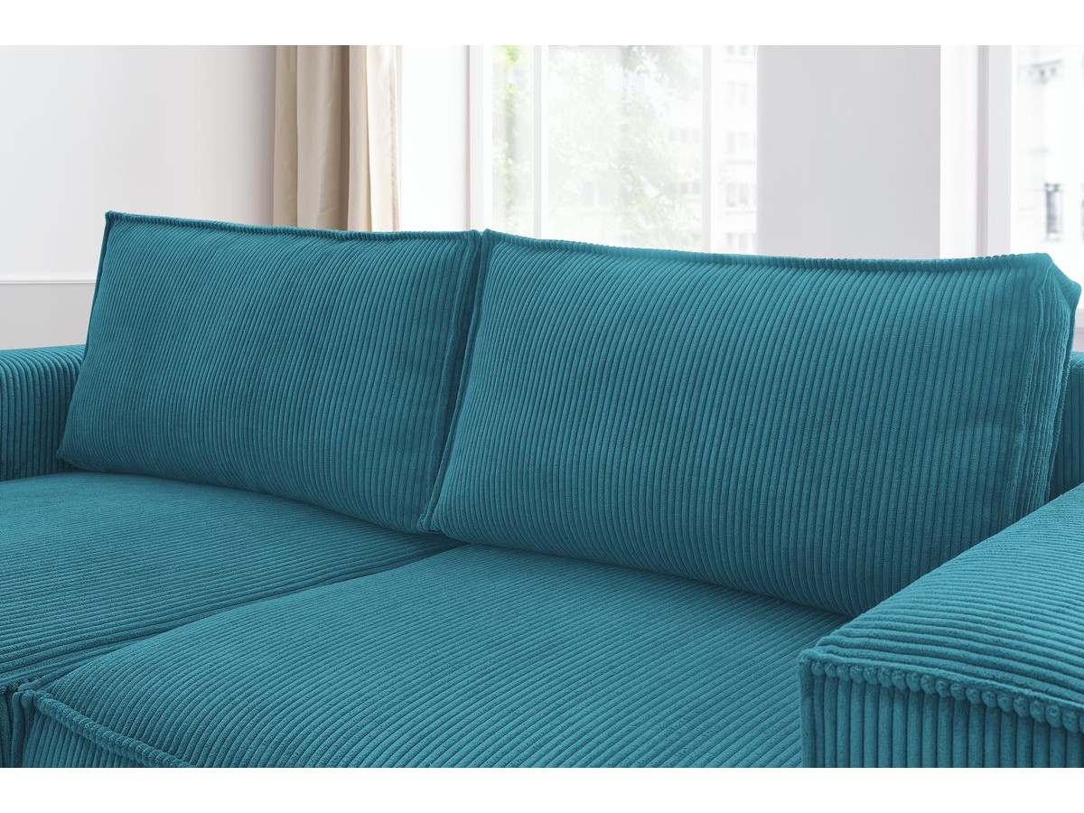 Canapé d'angle fixe compact NIHAD velours côtelé