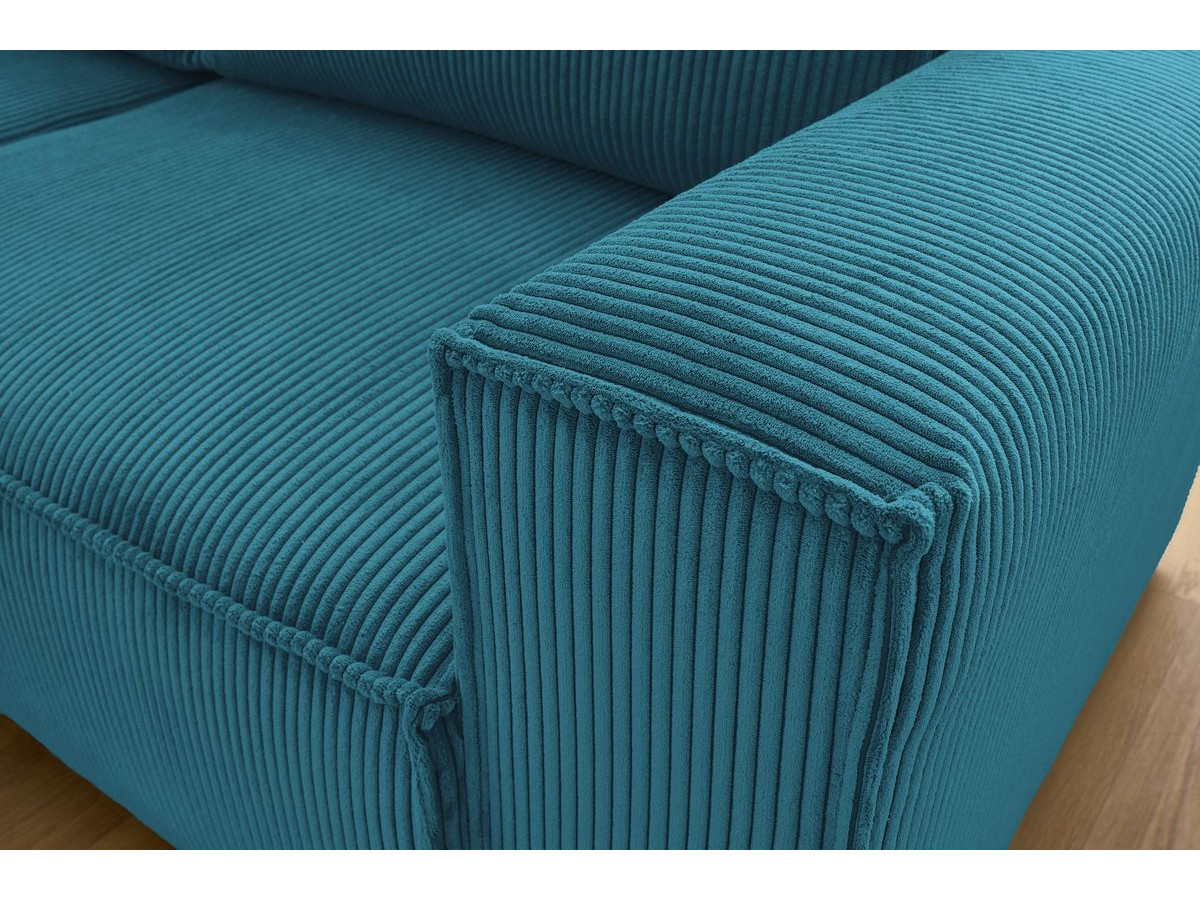 Canapé d'angle fixe compact NIHAD velours côtelé