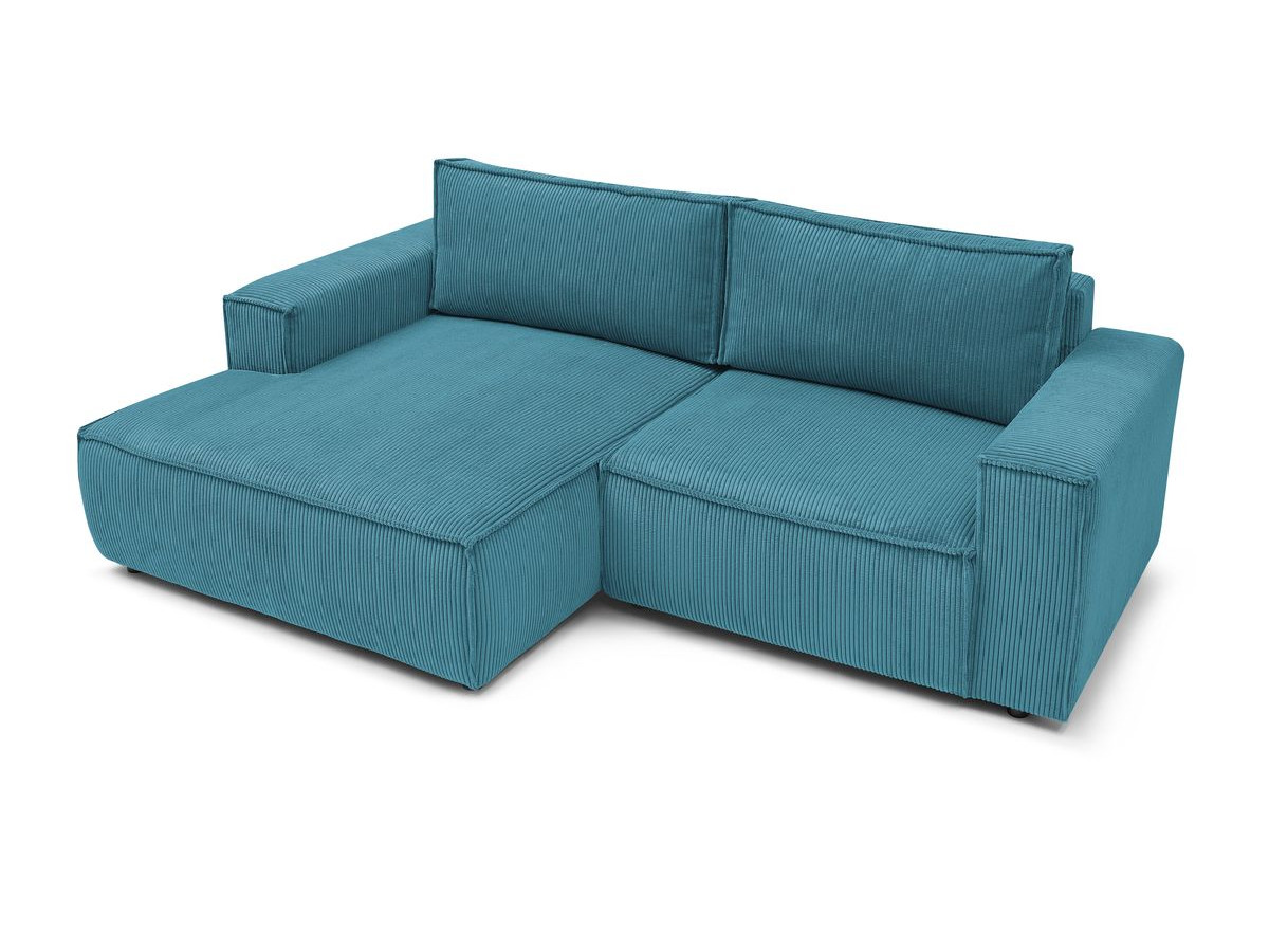 Canapé d'angle fixe compact NIHAD velours côtelé