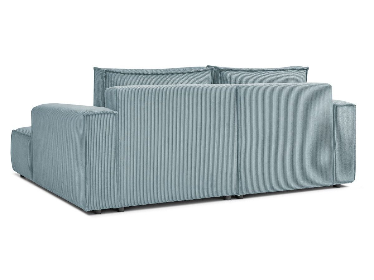 Canapé d'angle fixe compact NIHAD velours côtelé avec pouf