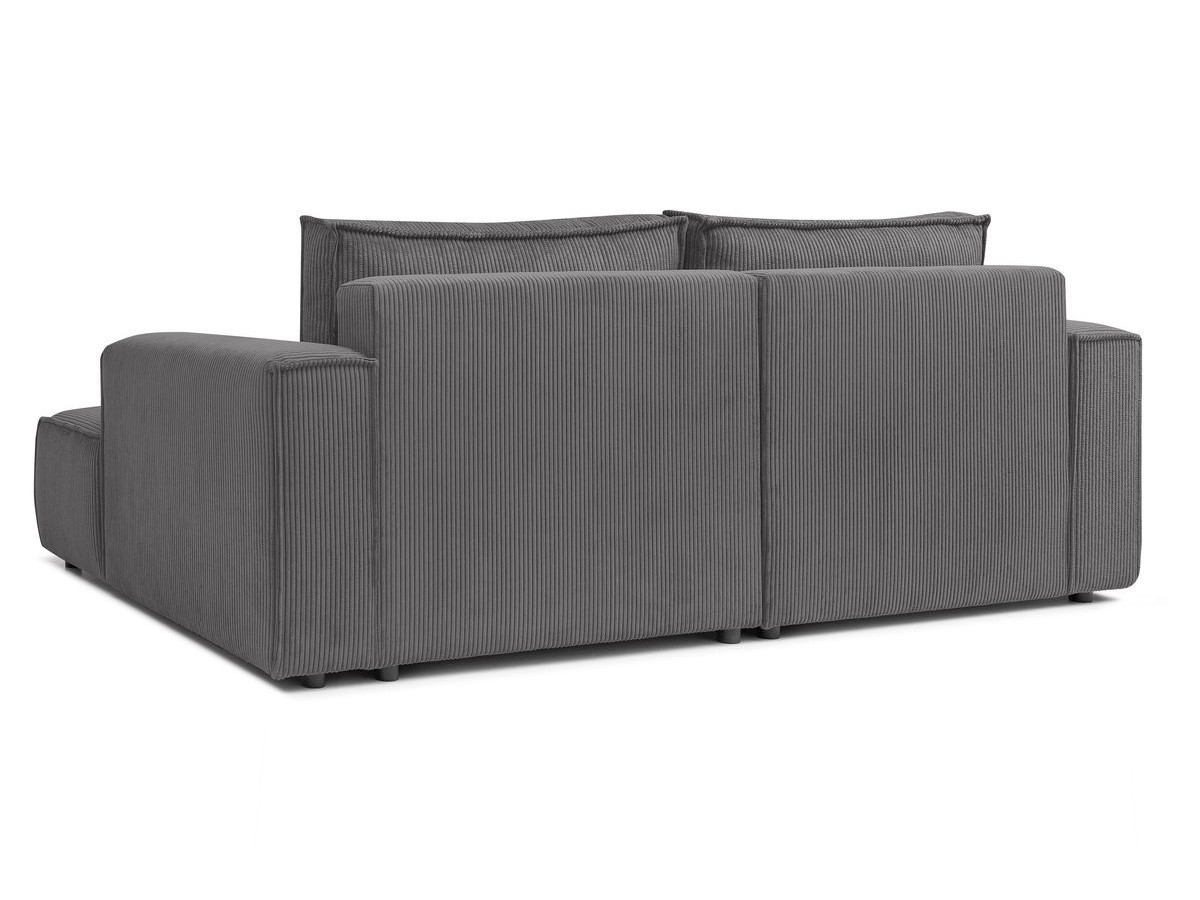 Canapé d'angle fixe compact NIHAD velours côtelé avec pouf