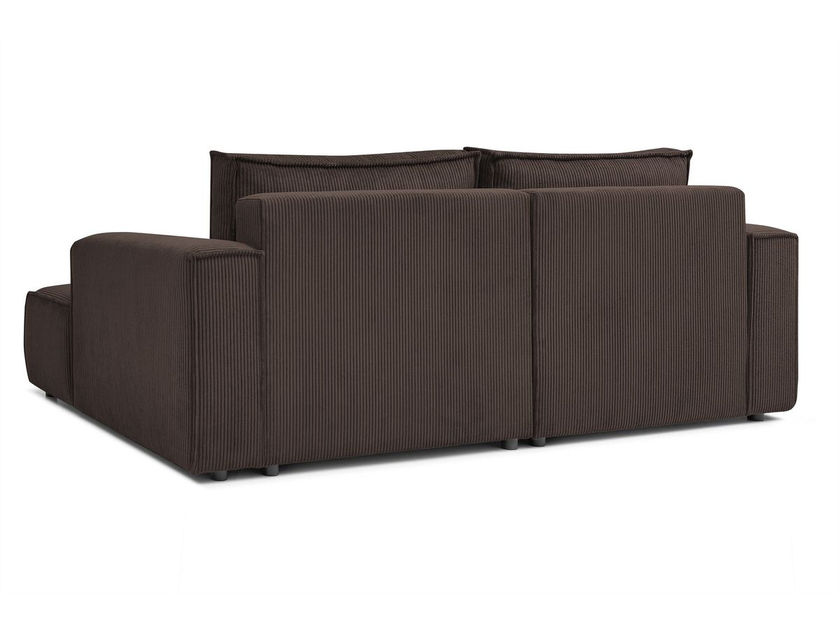 Canapé d'angle fixe compact NIHAD velours côtelé avec pouf