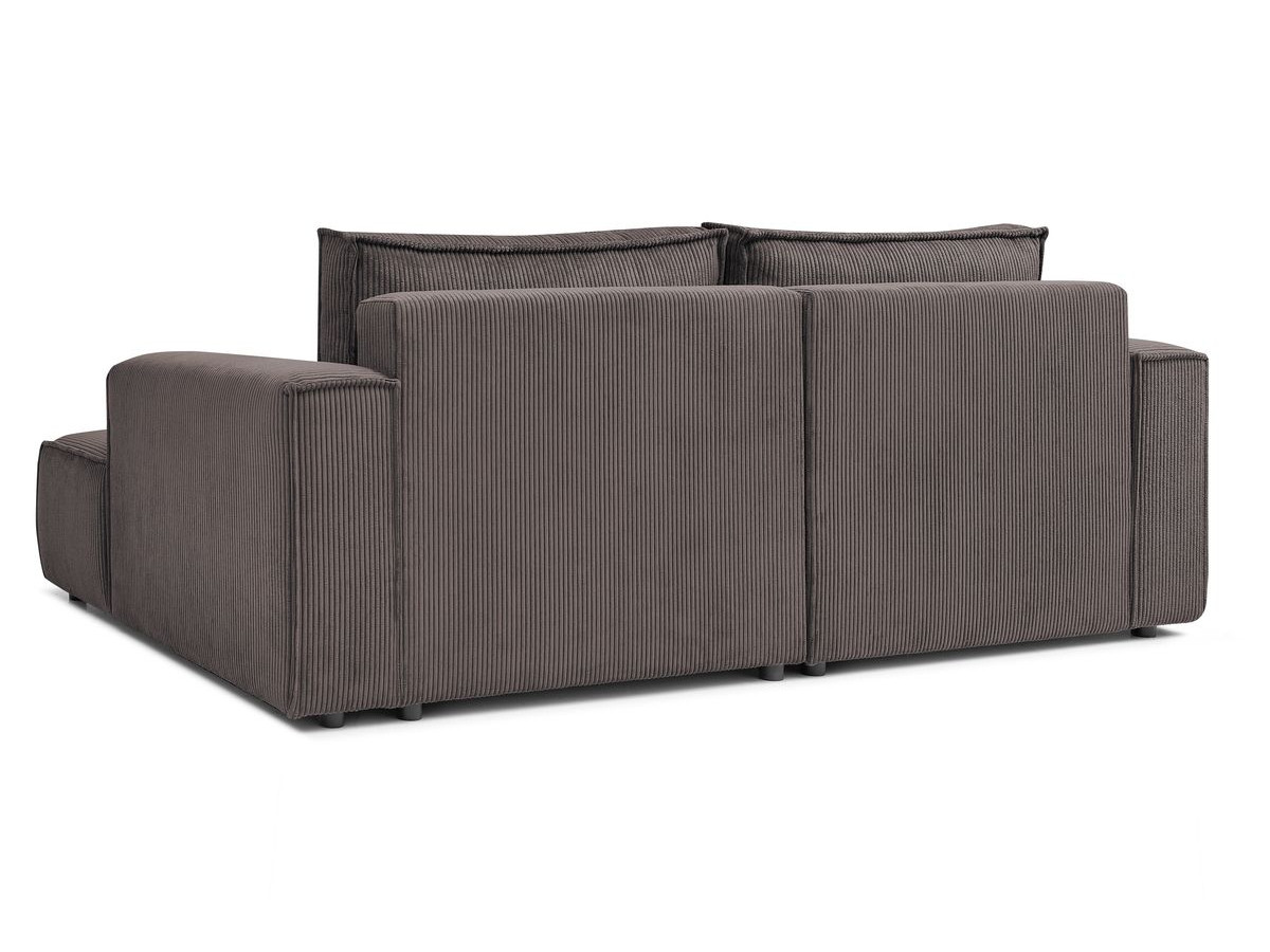 Canapé d'angle fixe compact NIHAD velours côtelé avec pouf