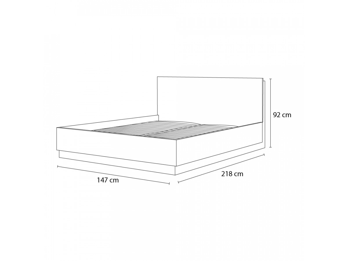 ZENITA opbergbed, inclusief onderstel en hoofdeinde