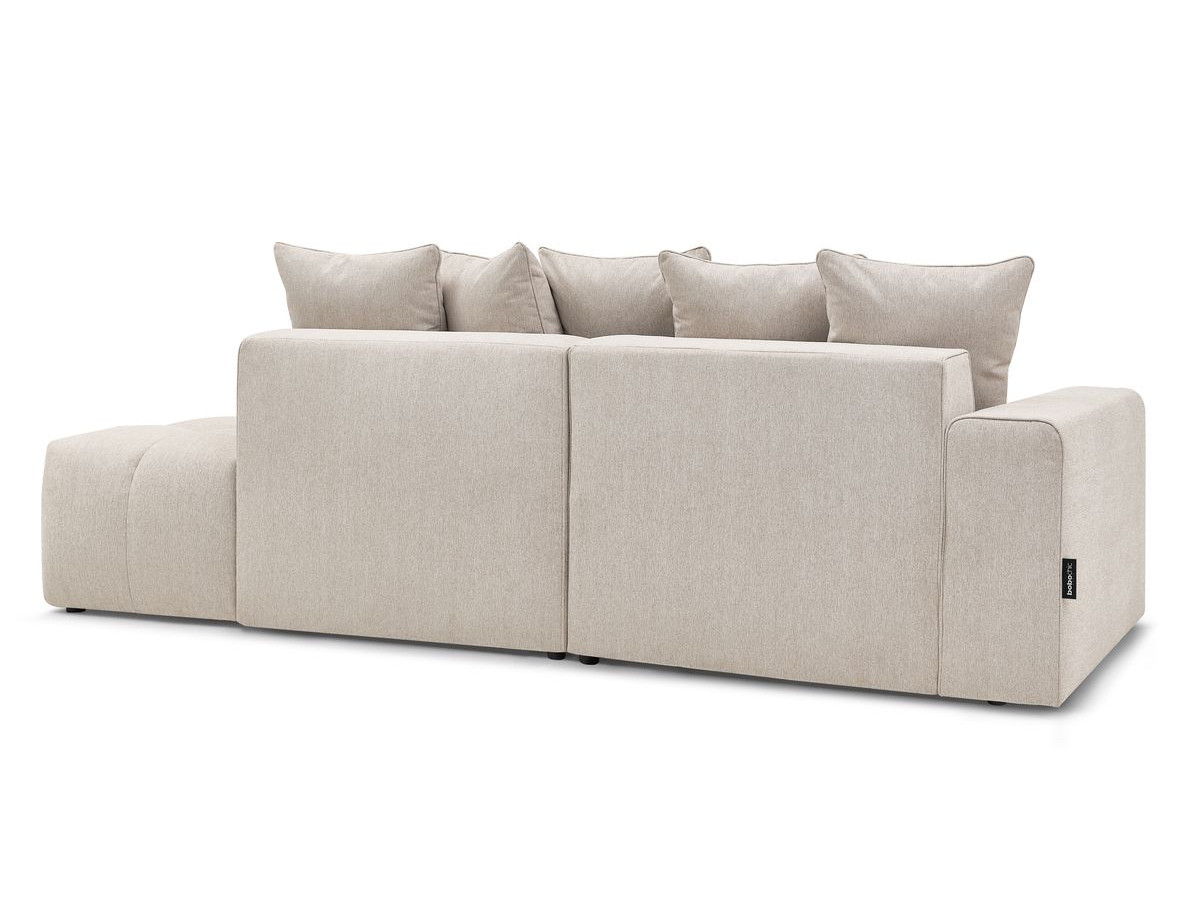 Canapé d'angle fixe EVEREST tissu chiné - Orange - Angle droit - 10 coussins