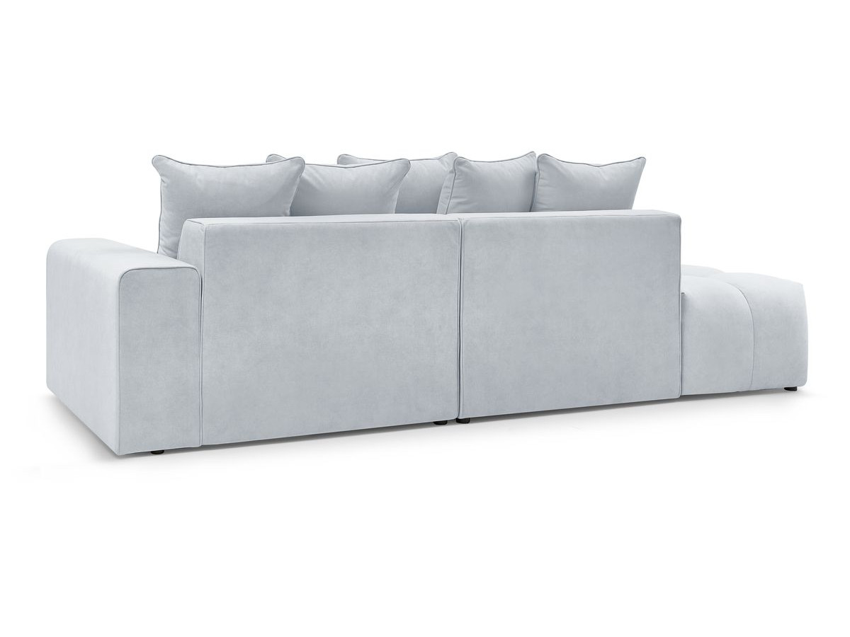 Canapé d'angle fixe MONT-BLANC velours avec pouf