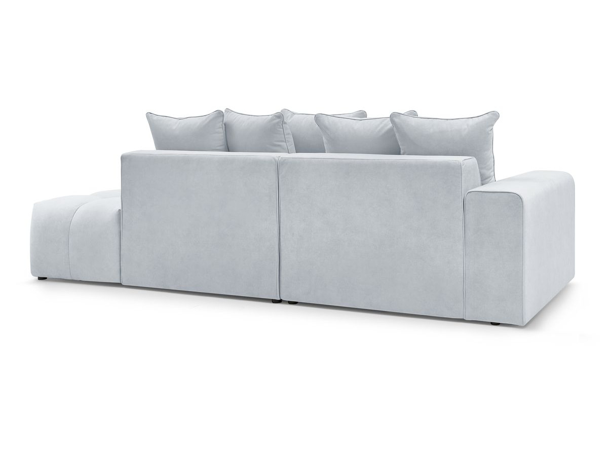 Canapé d'angle fixe MONT-BLANC velours avec pouf