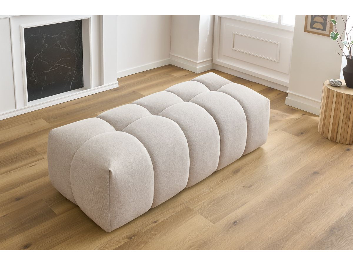 Canapé d'angle fixe EVEREST tissu chiné - Orange - Angle droit - 10 coussins