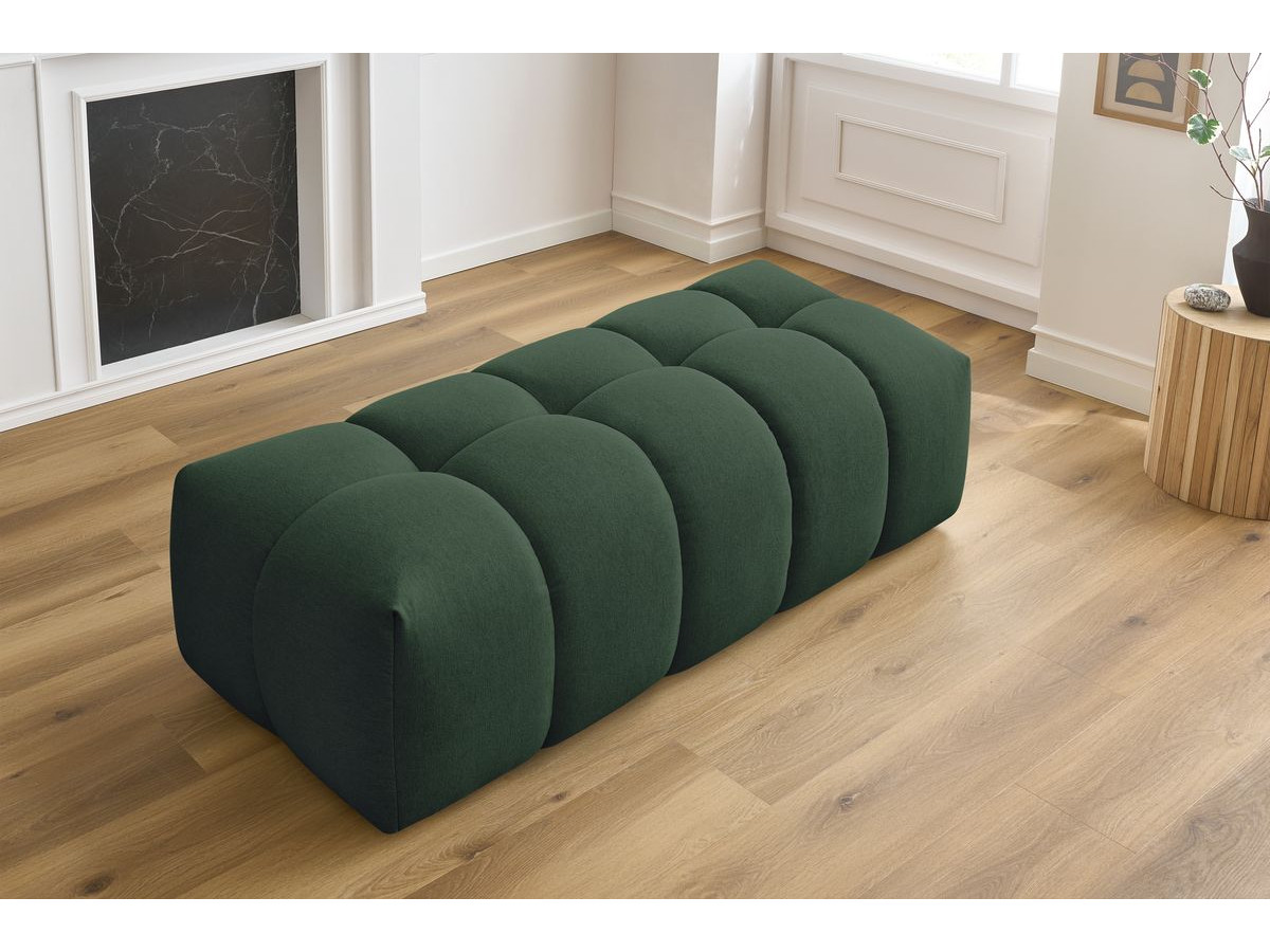 Canapé d'angle fixe EVEREST tissu chiné - Orange - Angle droit - 10 coussins