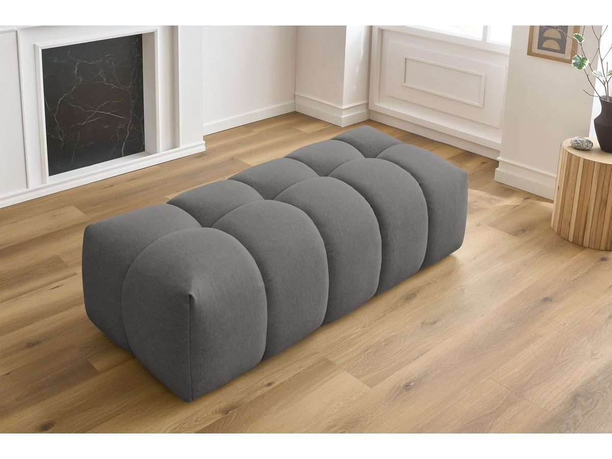 Canapé d'angle fixe EVEREST tissu chiné - Orange - Angle droit - 10 coussins