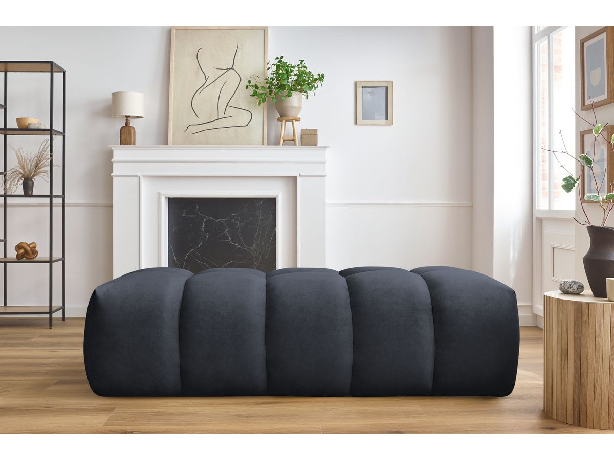 Pouf MONT-BLANC velours bleu foncé — vue 5