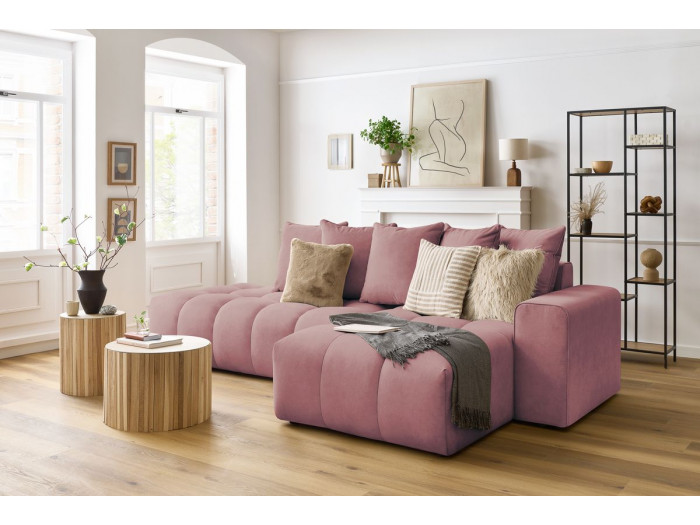 Canapé d'angle fixe MONT-BLANC velours