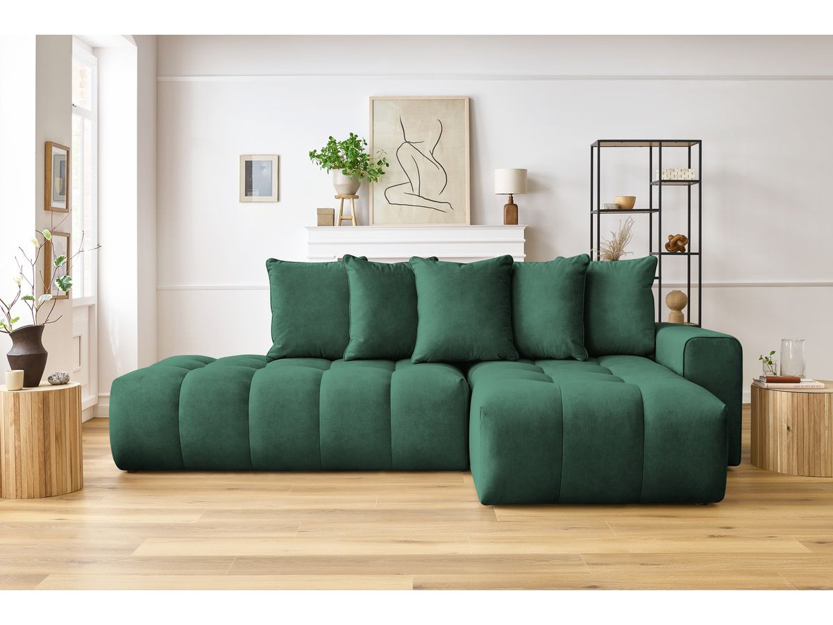 Canapé d'angle MONT-BLANC velours vert — vue 5