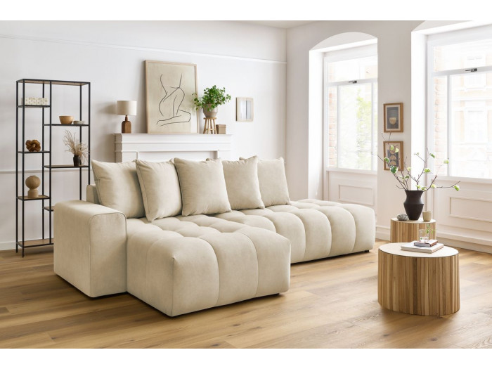 Canapé d'angle fixe MONT-BLANC velours