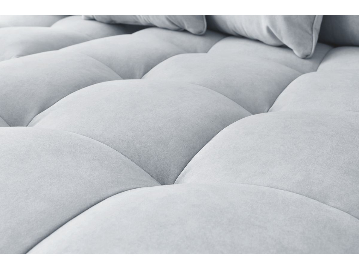 Canapé d'angle fixe MONT-BLANC velours avec pouf