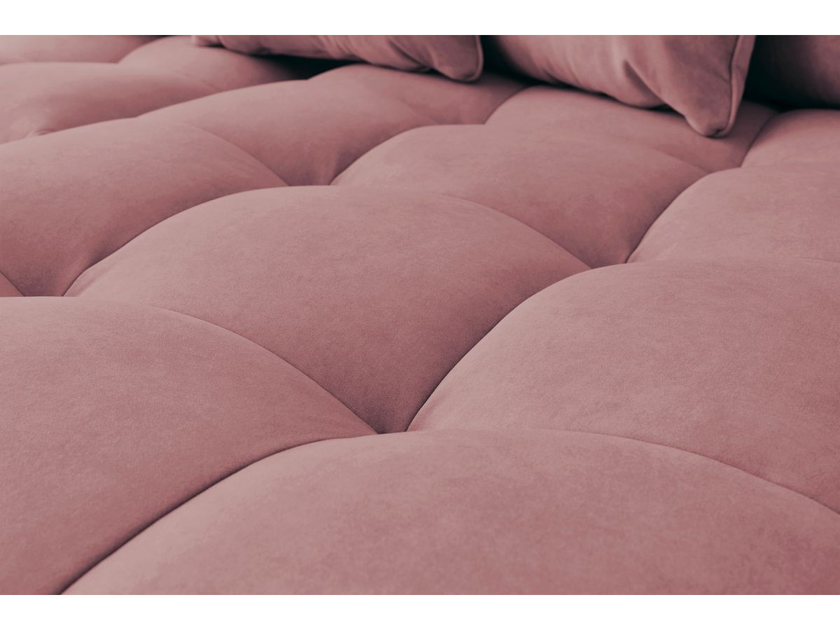 Canapé d'angle fixe MONT-BLANC velours avec pouf